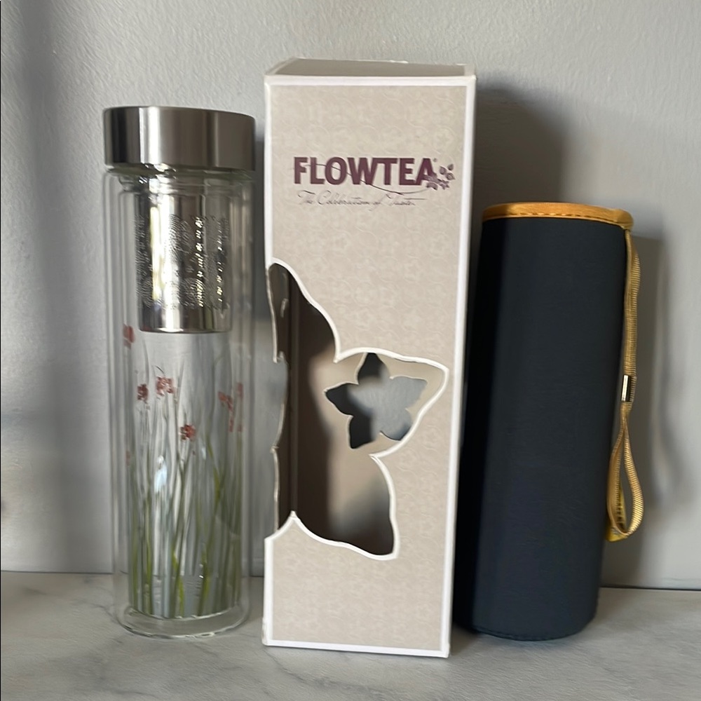 NEW double layer Thick glass multi use bottle with Infuser. Prefect gift